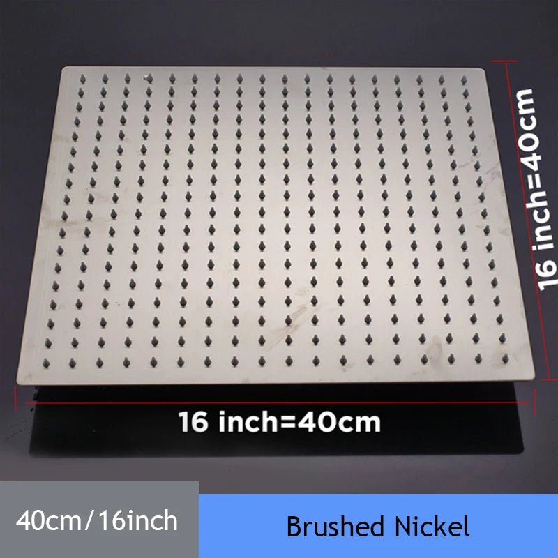 16 Inch Luxury Ultrathin Rainfall Shower Head – Stainless Steel Chrome/Nickel