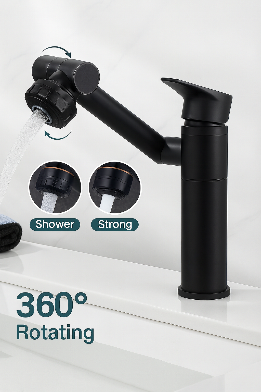 Stainless Steel 1080° Swivel Faucet | Kitchen & Bathroom Mixer Tap