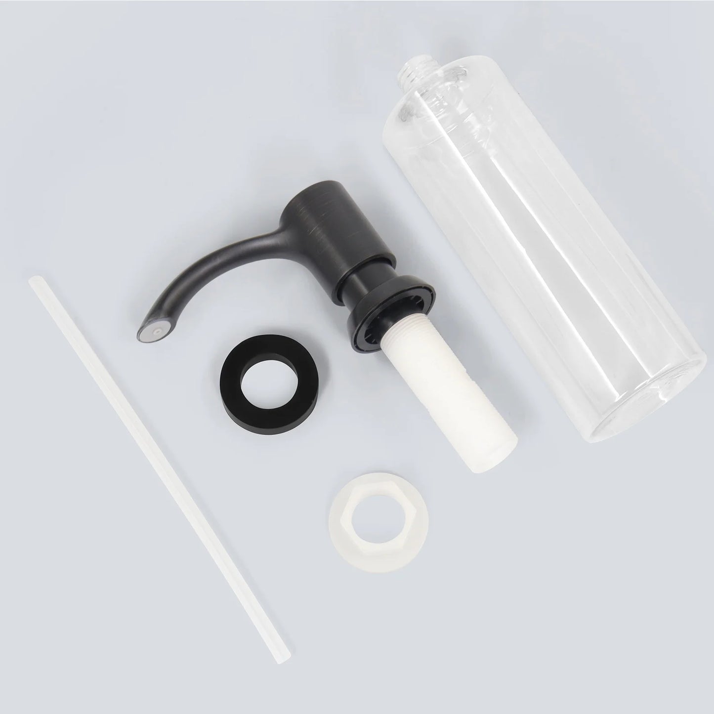 Samodra Nickel & Black Soap Dispenser – Built-In 360 ml Countertop Pump for Kitchen & Bathroom