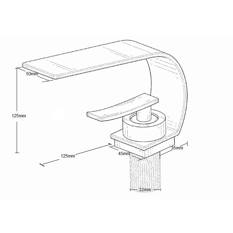 Modern Waterfall Bathroom Basin Faucet – Hot & Cold Mixer Tap, Deck Mounted