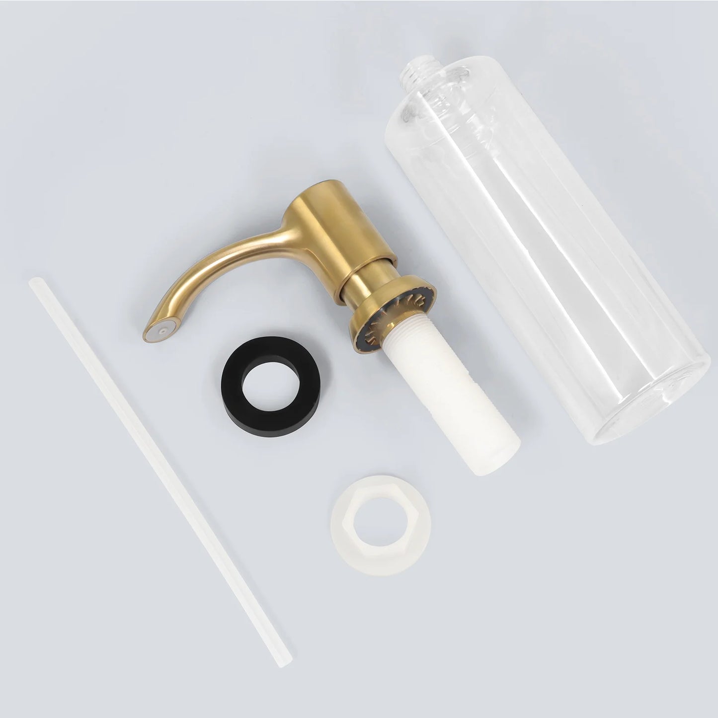 Samodra Nickel & Black Soap Dispenser – Built-In 360 ml Countertop Pump for Kitchen & Bathroom