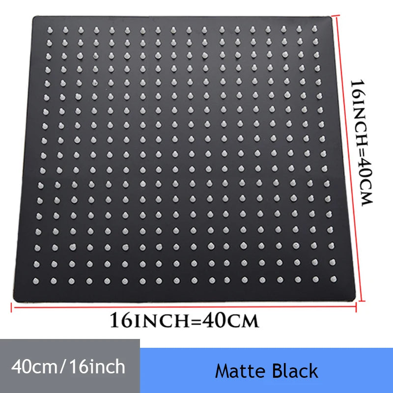 16 Inch Luxury Ultrathin Rainfall Shower Head – Stainless Steel Chrome/Nickel