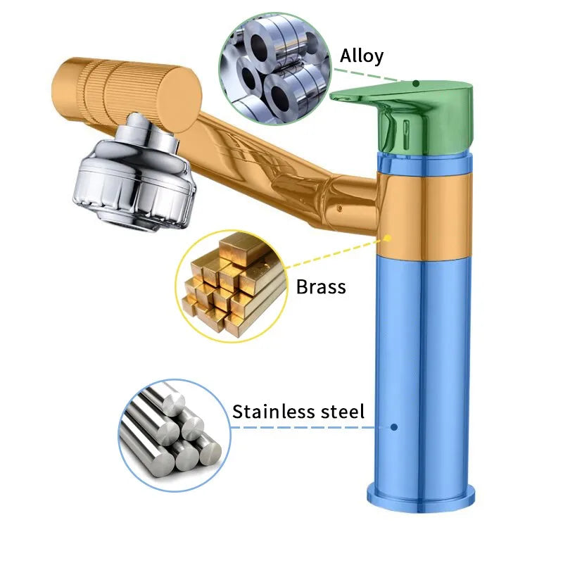 Stainless Steel 1080° Swivel Faucet | Kitchen & Bathroom Mixer Tap