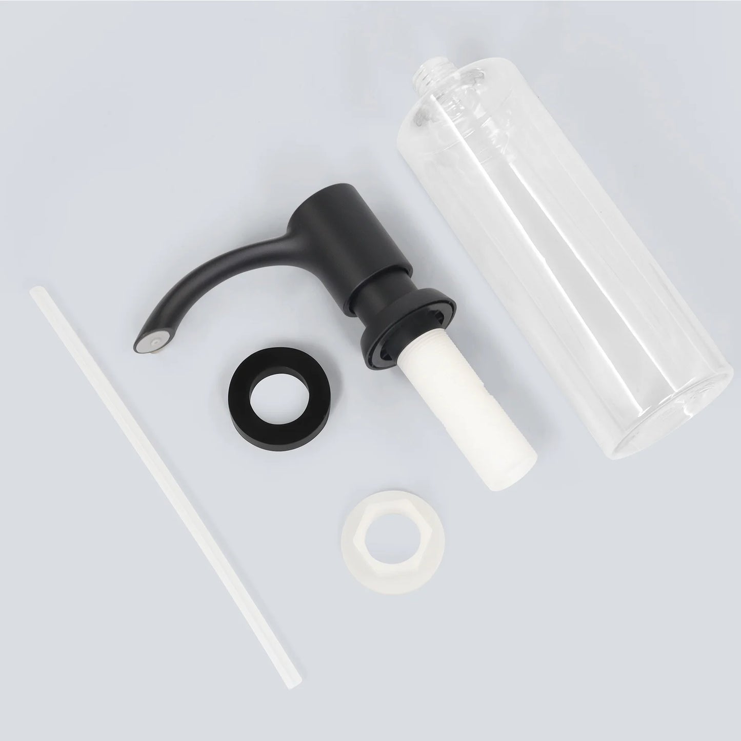 Samodra Nickel & Black Soap Dispenser – Built-In 360 ml Countertop Pump for Kitchen & Bathroom