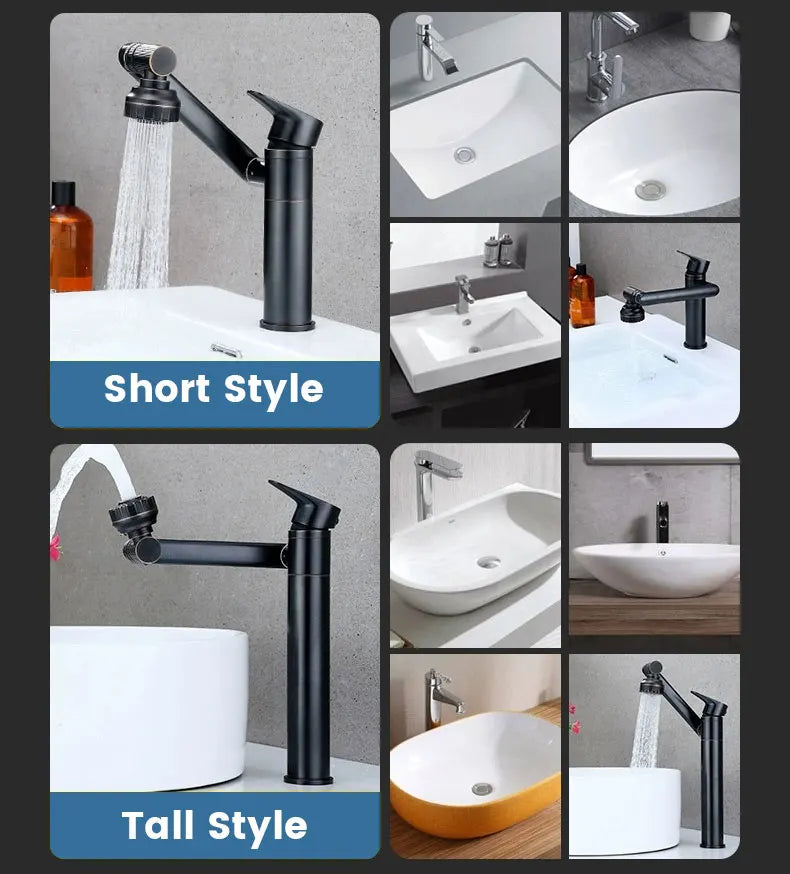 Stainless Steel 1080° Swivel Faucet | Kitchen & Bathroom Mixer Tap