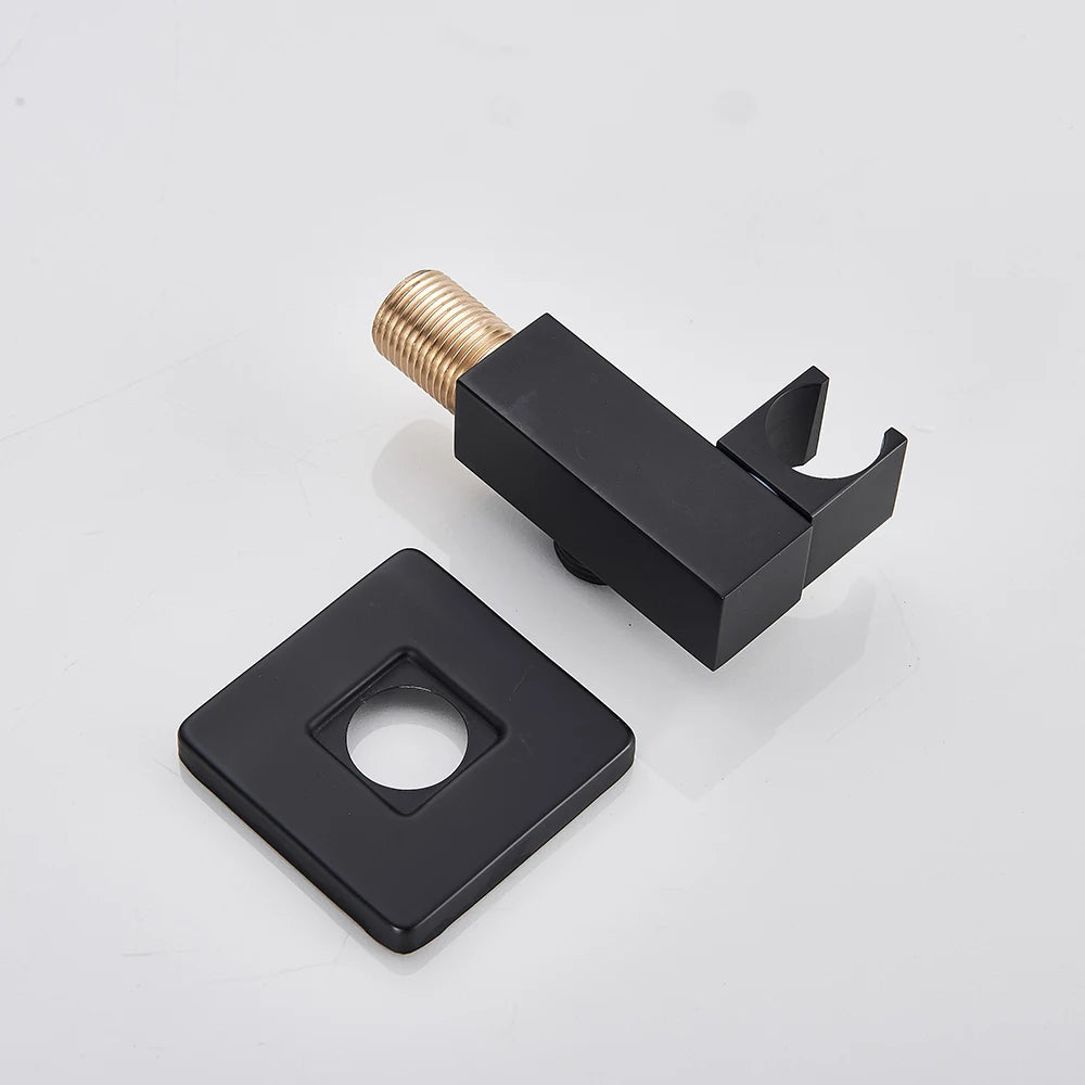 Black Wall Mounted Rainfall Shower System with Concealed Box & Hot/Cold Mixer – SUS304