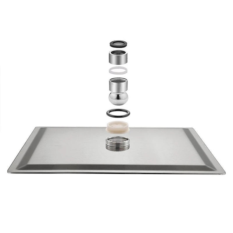 16" LED Rainfall Shower Head – Ultra-Thin Square Brass Bathroom Fixture