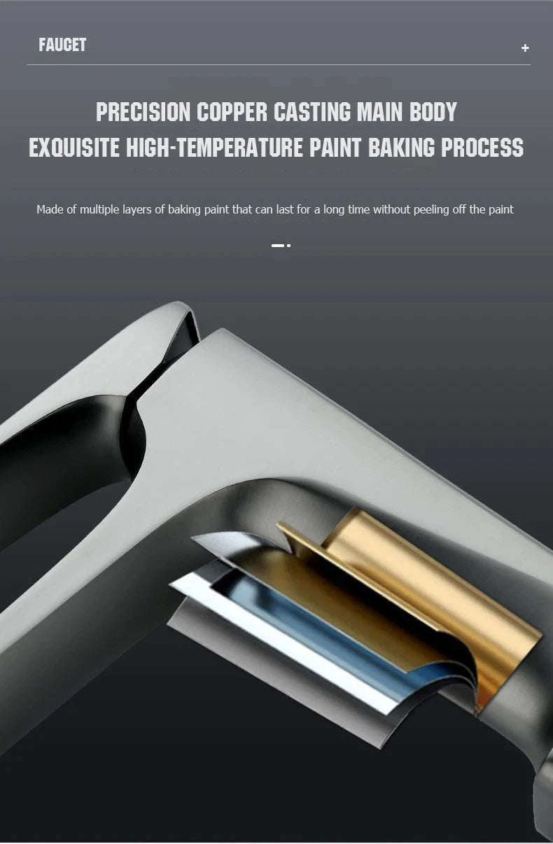 Bathroom Sink Faucet – Brass Single Handle Deck-Mounted Hot & Cold Mixer Tap