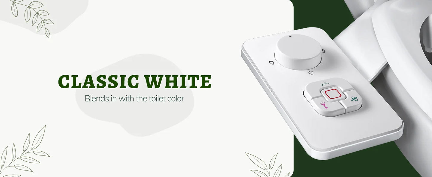 Ultra-Thin Non-Electric Bidet Attachment | Dual Nozzles, Front & Rear Wash
