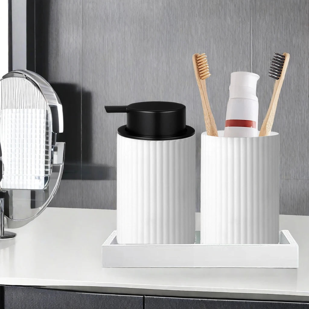 Black Foaming Hand Soap Dispenser – Refillable Pump Bottle for Bathroom or Kitchen