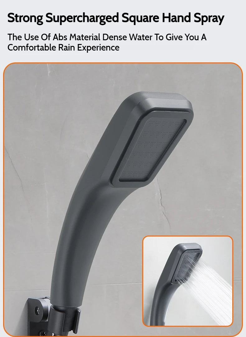 Wall-Mounted Brass Bathtub Faucet with Long Spout and Spray Gun – Hot & Cold Mixer Tap