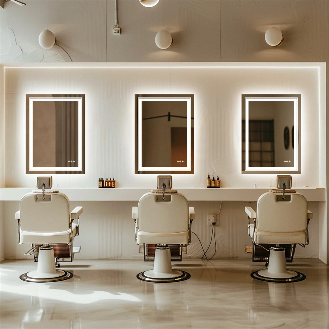 LUVODI 28×36" Rectangular LED Bathroom Mirror – Dimmable Touch Screen with Anti-Fog Function