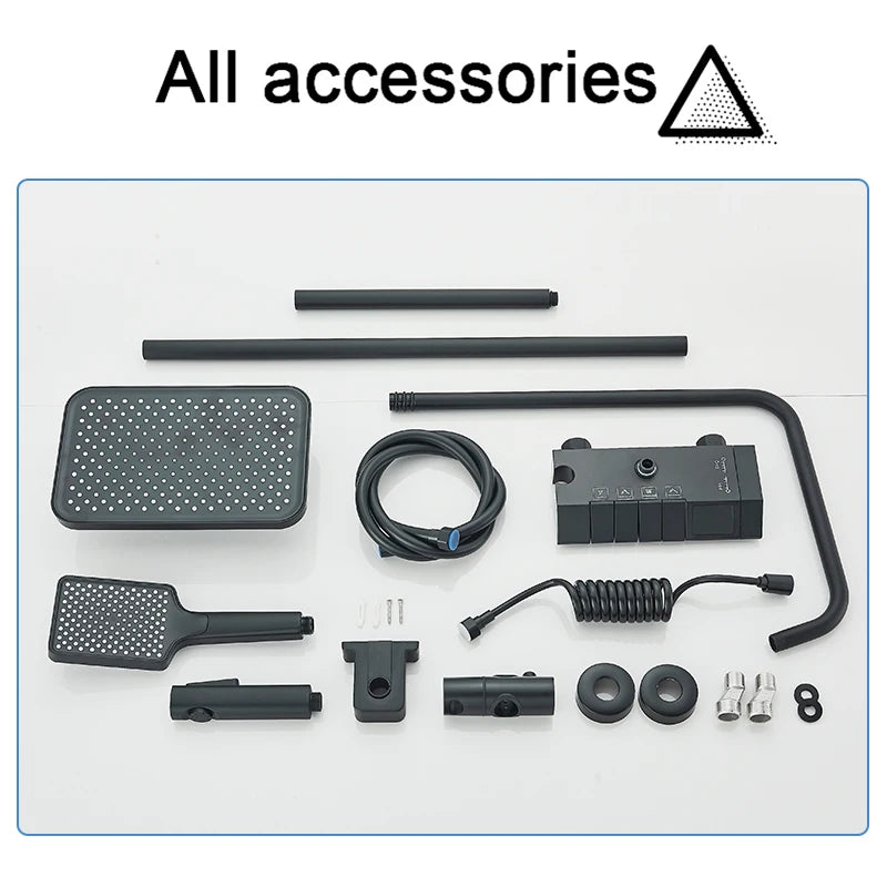 Rozin Black Digital Shower Faucet Set | Smart Rainfall System