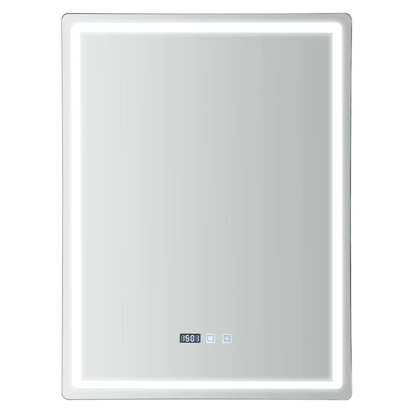 Smart LED Bathroom Mirror – Dimmable Light, Anti-Fog, Time & Temperature Display