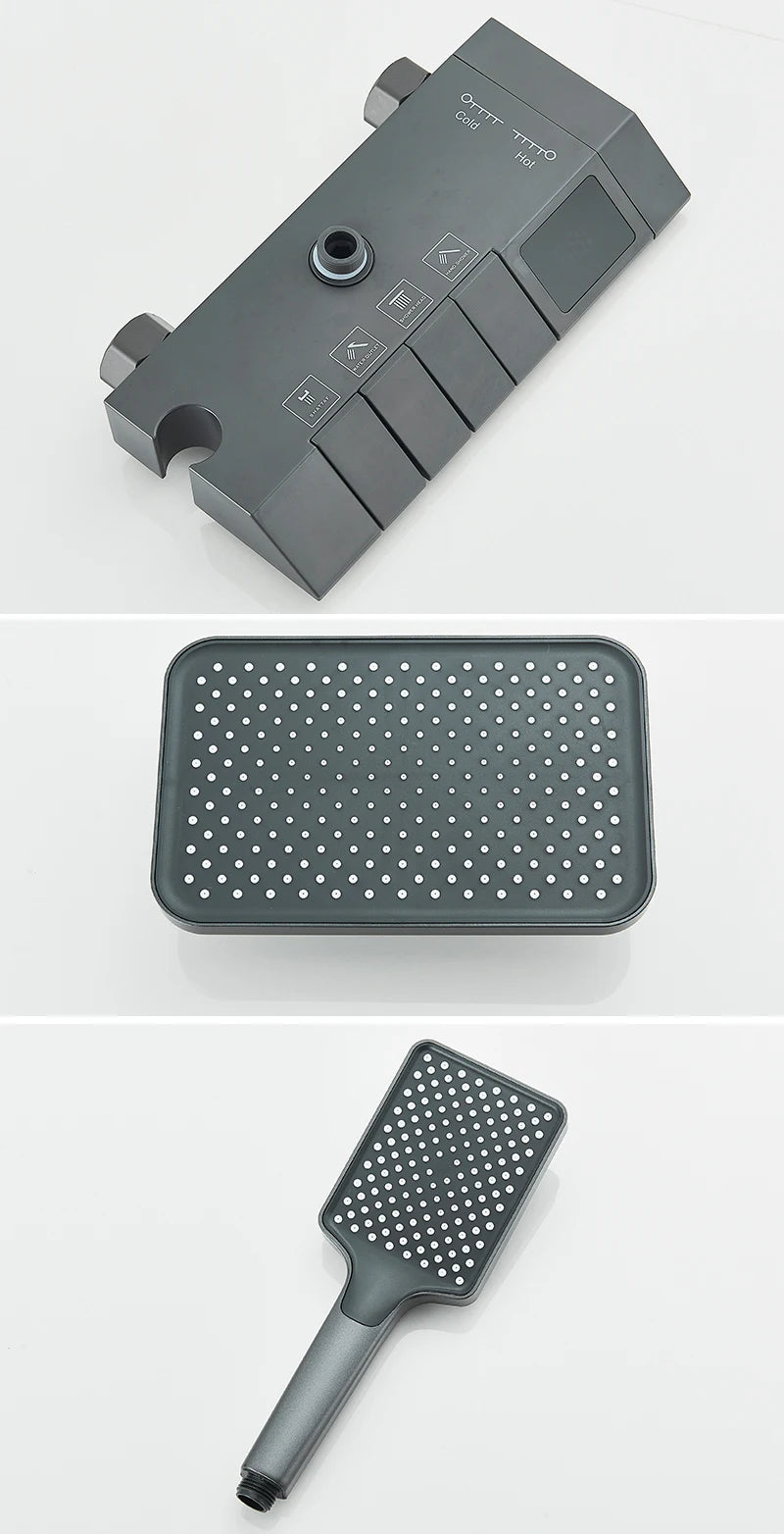 Rozin Black Digital Shower Faucet Set | Smart Rainfall System