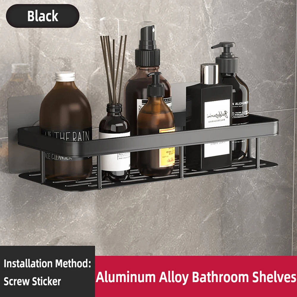 Bathroom Wall Shelf | No-Drill Shower & Towel Storage Rack