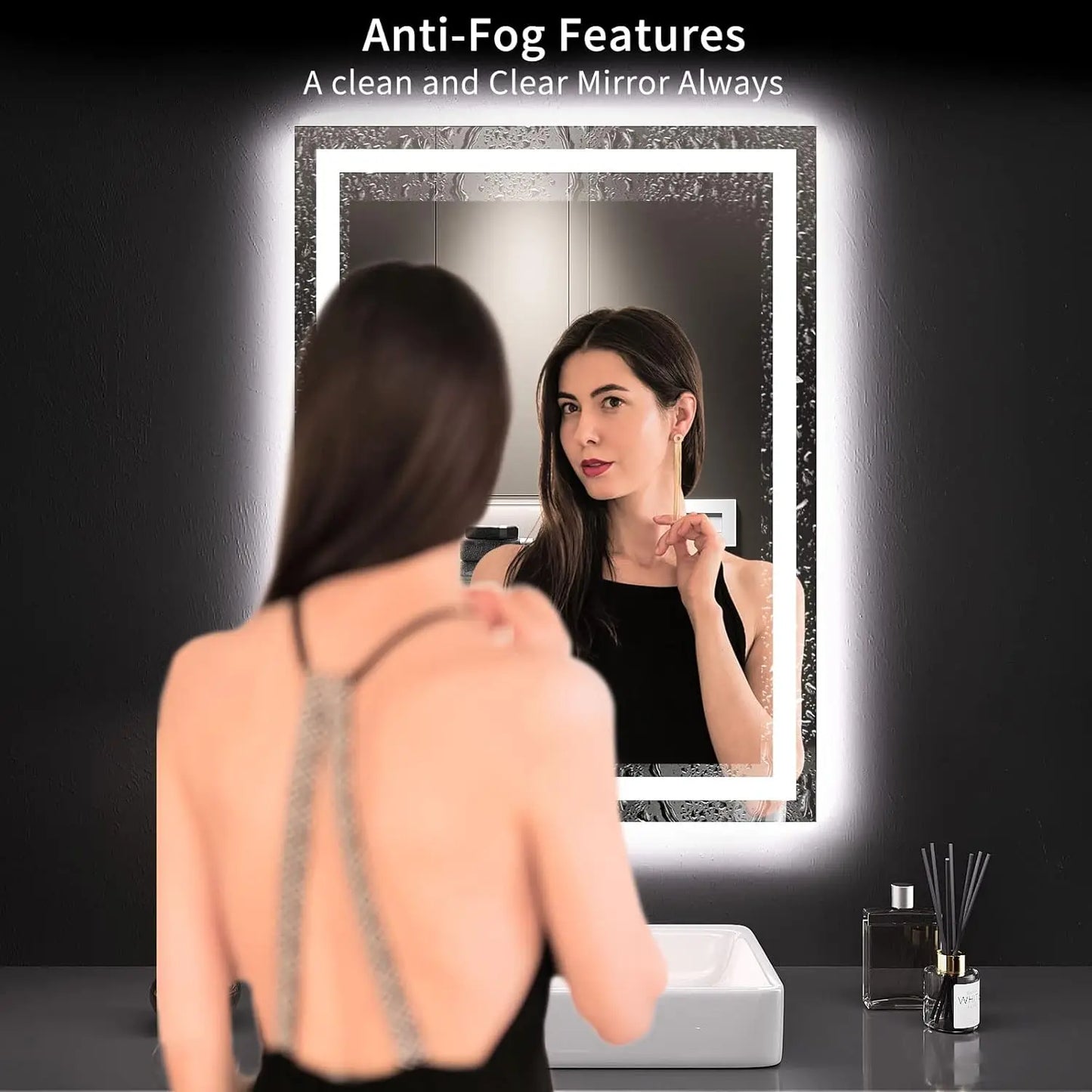 [Flash Sale!Free Shipping!][Best Seller!]24X32 LED Bathroom Mirror with Lights, Anti-Fog, Dimmable, Backlit + Front Lit, Lighted