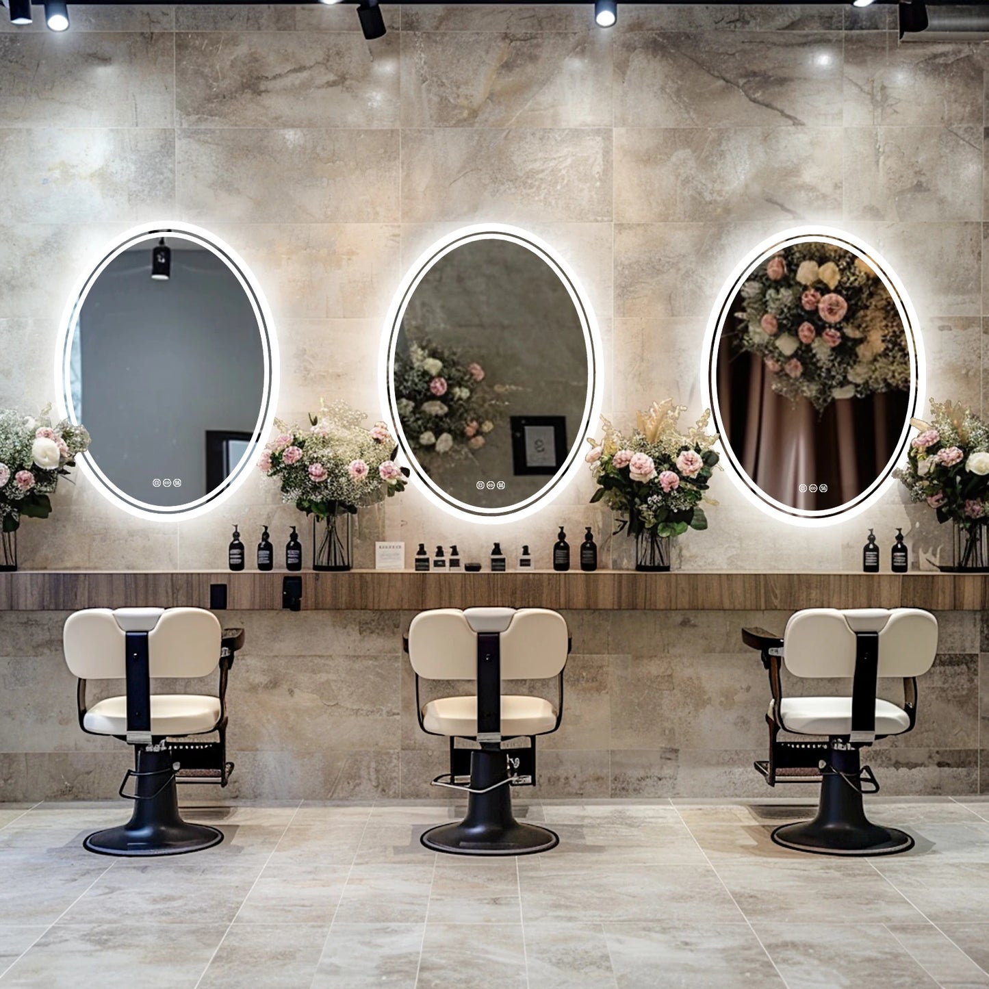 28" / 32" Oval LED Bathroom Mirror – Dimmable Backlit Anti-Fog Lighted Vanity Mirror with Touch Sensor