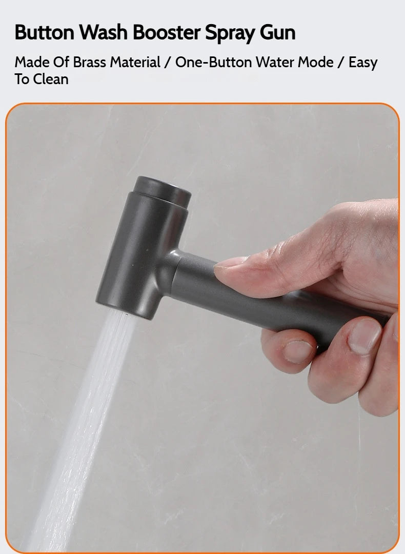 Wall-Mounted Brass Bathtub Faucet with Long Spout and Spray Gun – Hot & Cold Mixer Tap