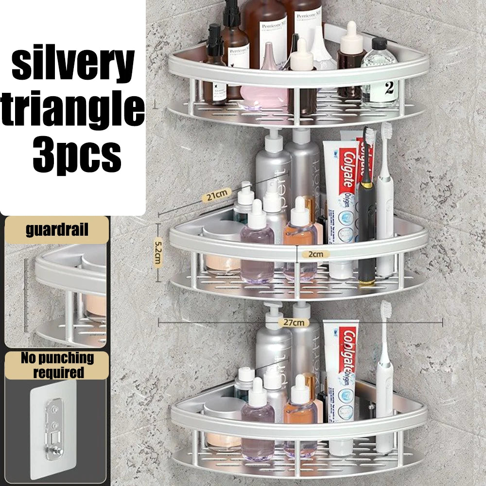 Bathroom Wall Shelf | No-Drill Shower & Towel Storage Rack