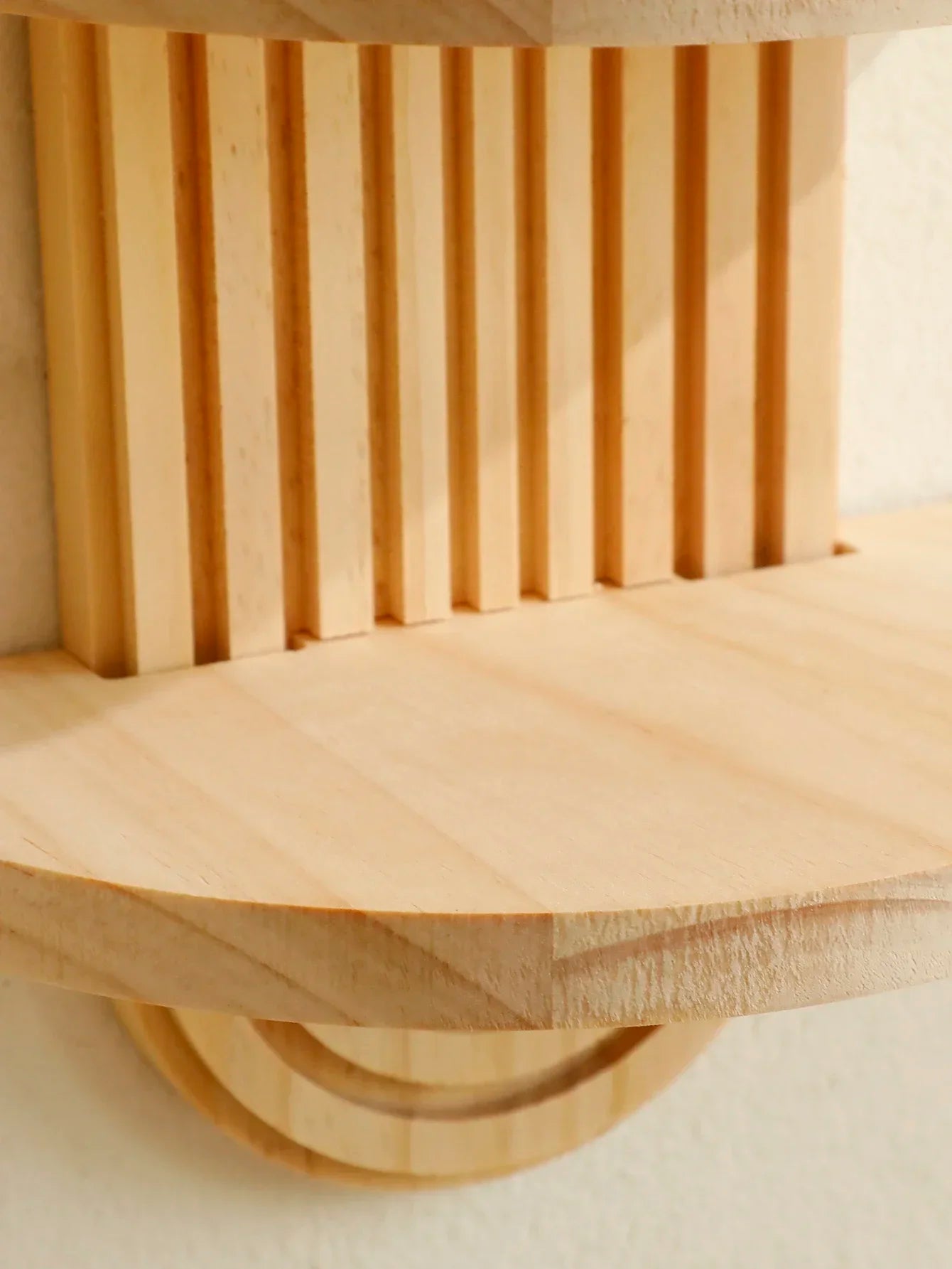 Wooden Wall Mounted Storage Rack – Boho Style Display Shelves for Modern Home Decor