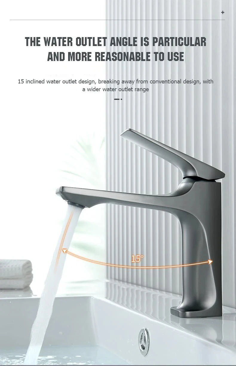 Bathroom Sink Faucet – Brass Single Handle Deck-Mounted Hot & Cold Mixer Tap