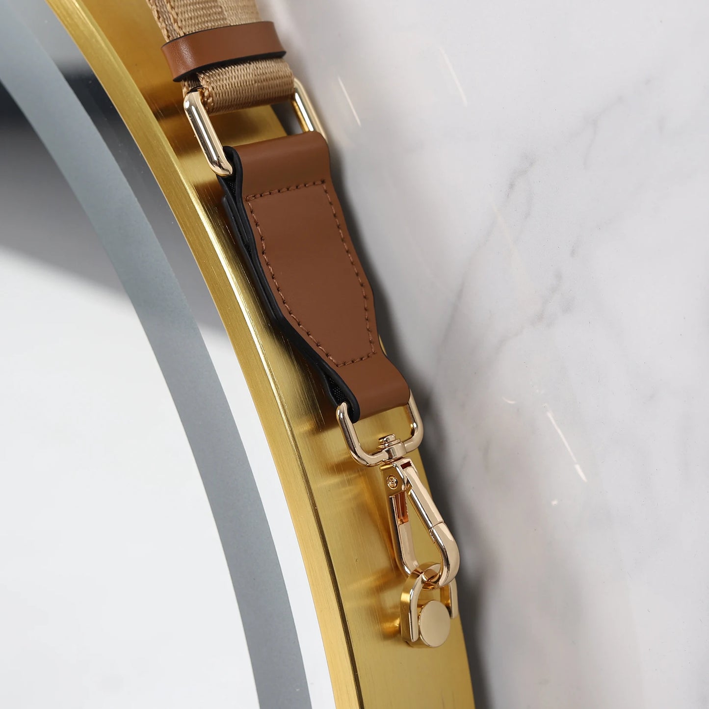 Wisfor Round LED Bathroom Mirror – Dimmable Anti-Fog Vanity Mirror with Touch Control & Hanging Rope