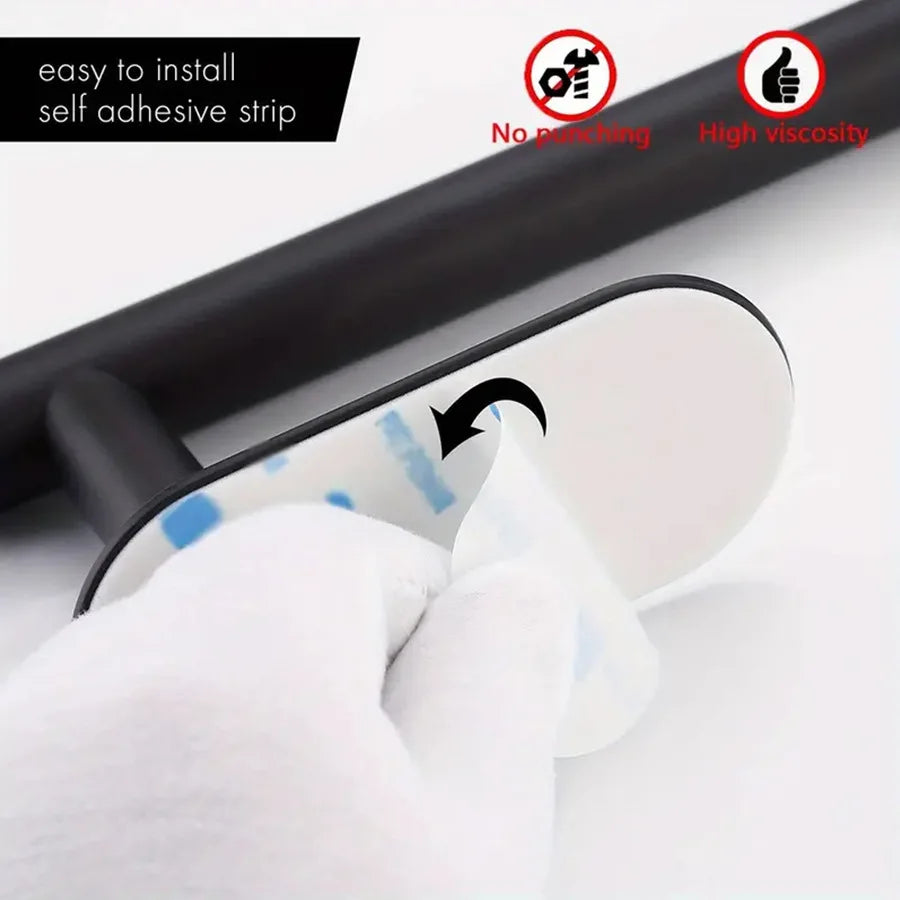 40 cm Stainless Steel Towel Rack – No-Drill Self-Adhesive Wall-Mounted Shelf for Bathroom & Home