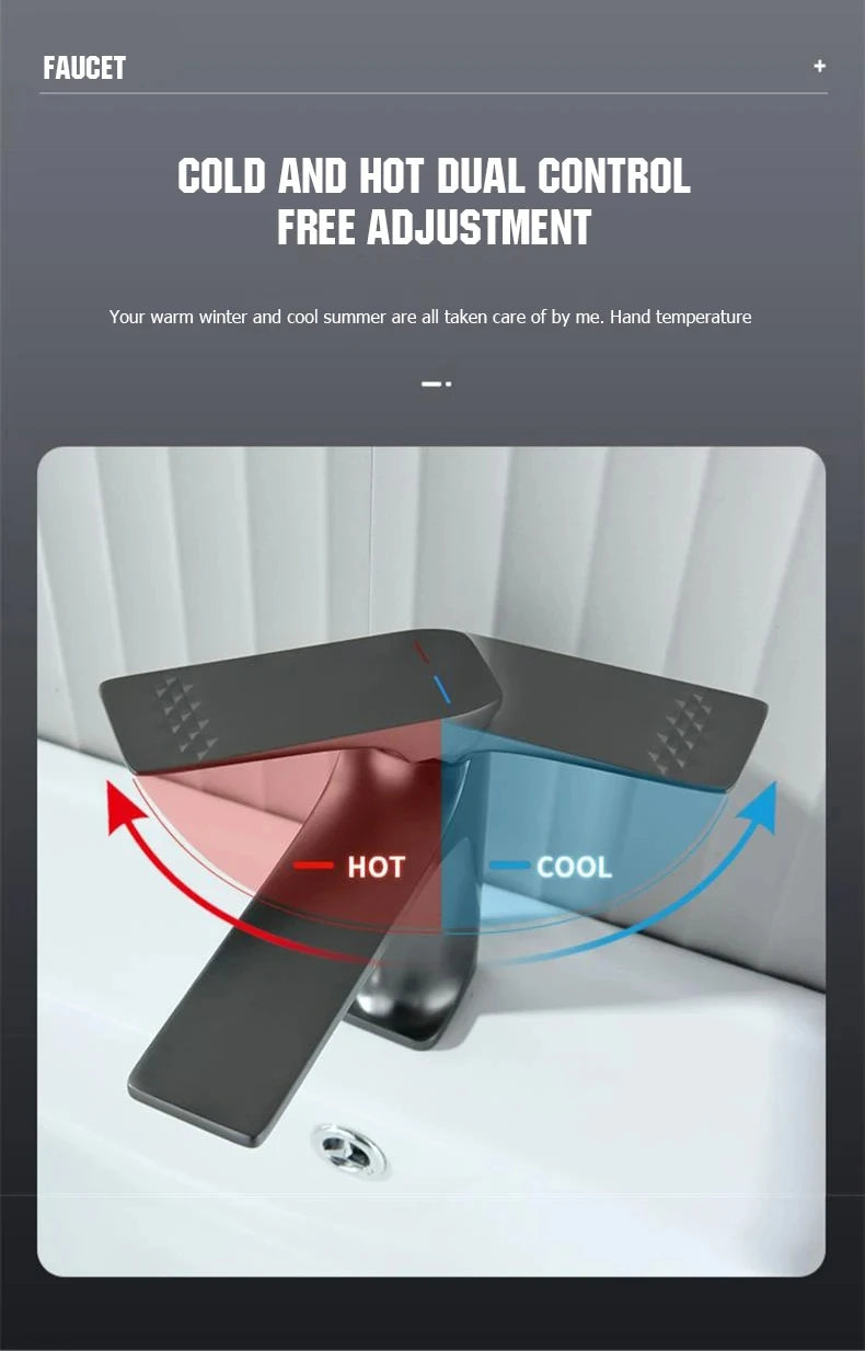 Bathroom Sink Faucet – Brass Single Handle Deck-Mounted Hot & Cold Mixer Tap