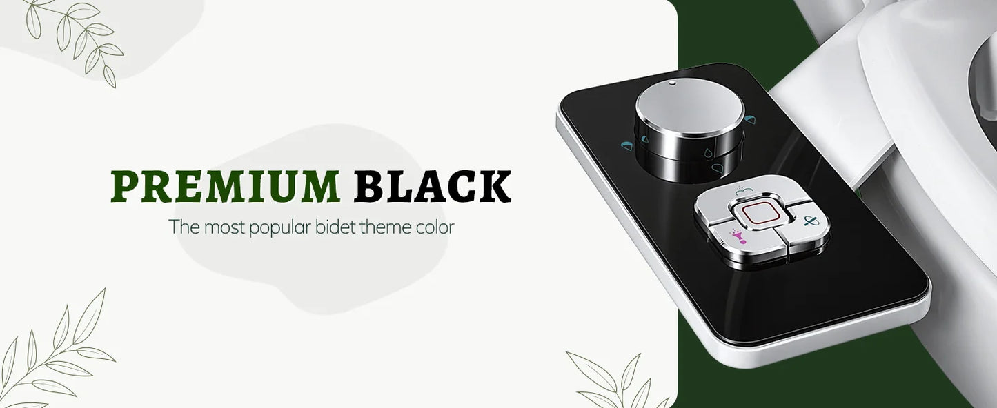 Ultra-Thin Non-Electric Bidet Attachment | Dual Nozzles, Front & Rear Wash