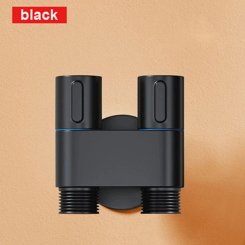 Zinc Alloy Angle Valve & Bidet Sprayer Set – Wall-Mounted Dual Outlet Bathroom Cleaning Kit