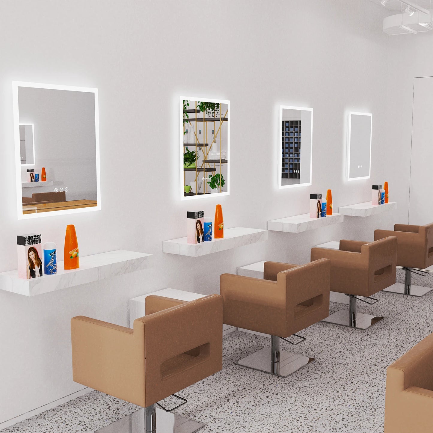 Vanity LED Bathroom Mirror – 16×20” Dimmable Illuminated Anti-Fog Wall Mirror with Touch Control