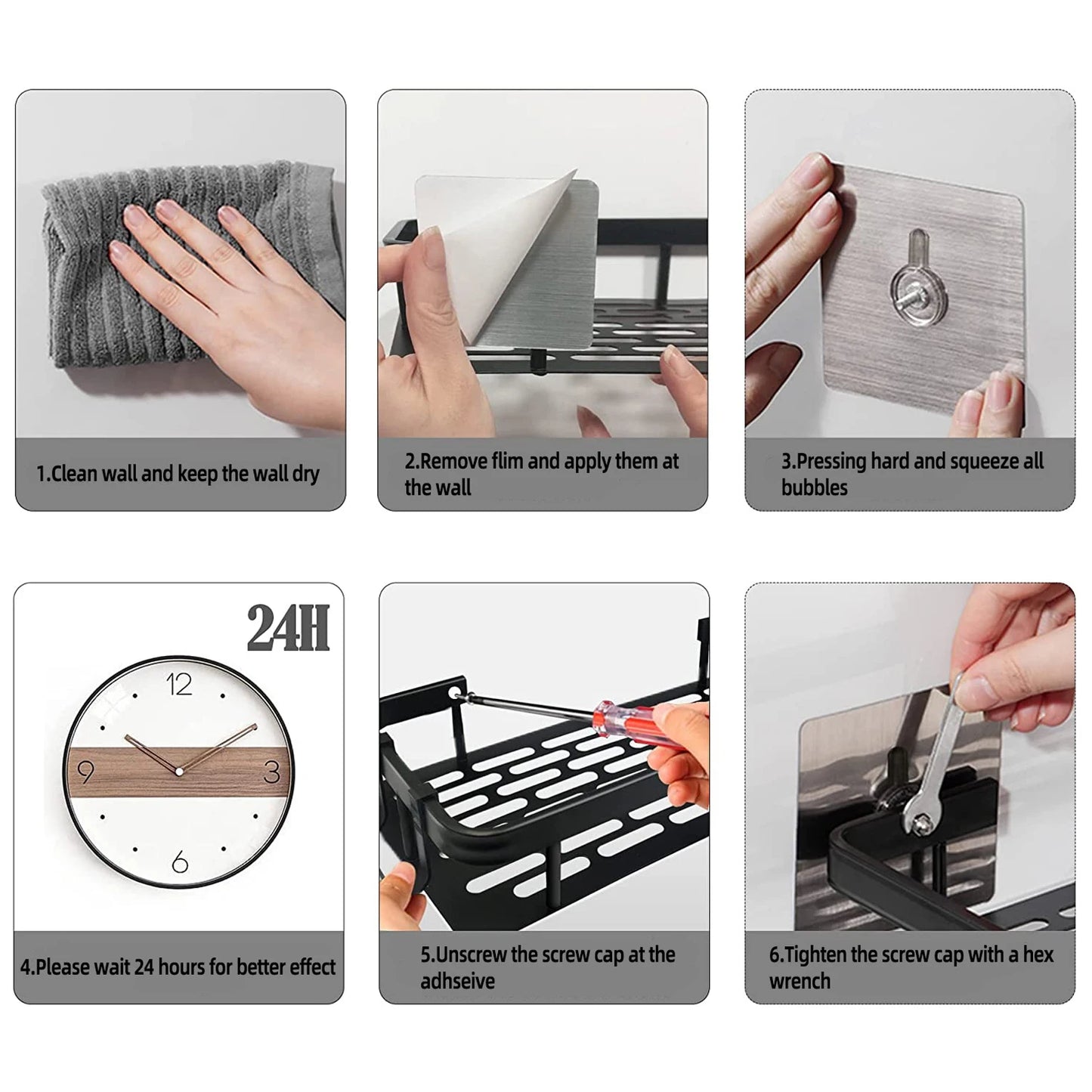 Bathroom Wall Shelf | No-Drill Shower & Towel Storage Rack