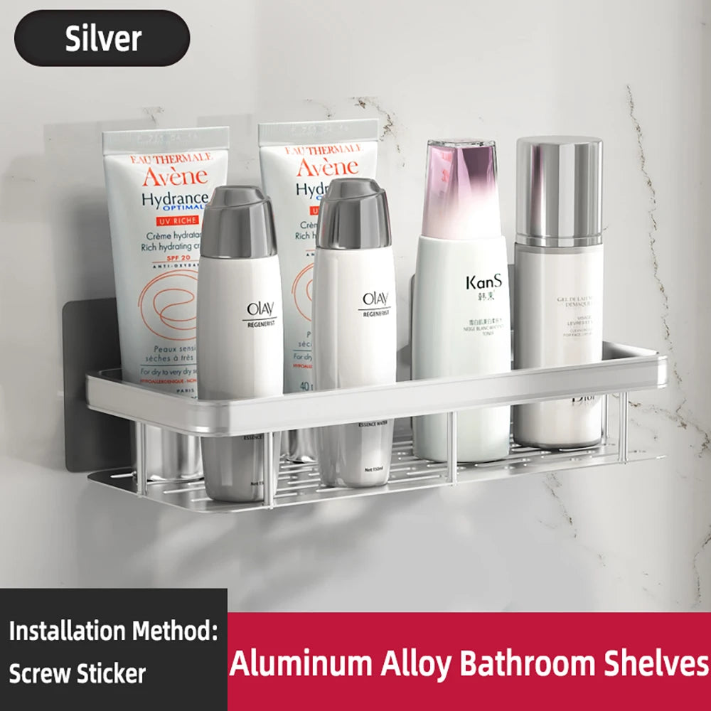 Bathroom Wall Shelf | No-Drill Shower & Towel Storage Rack