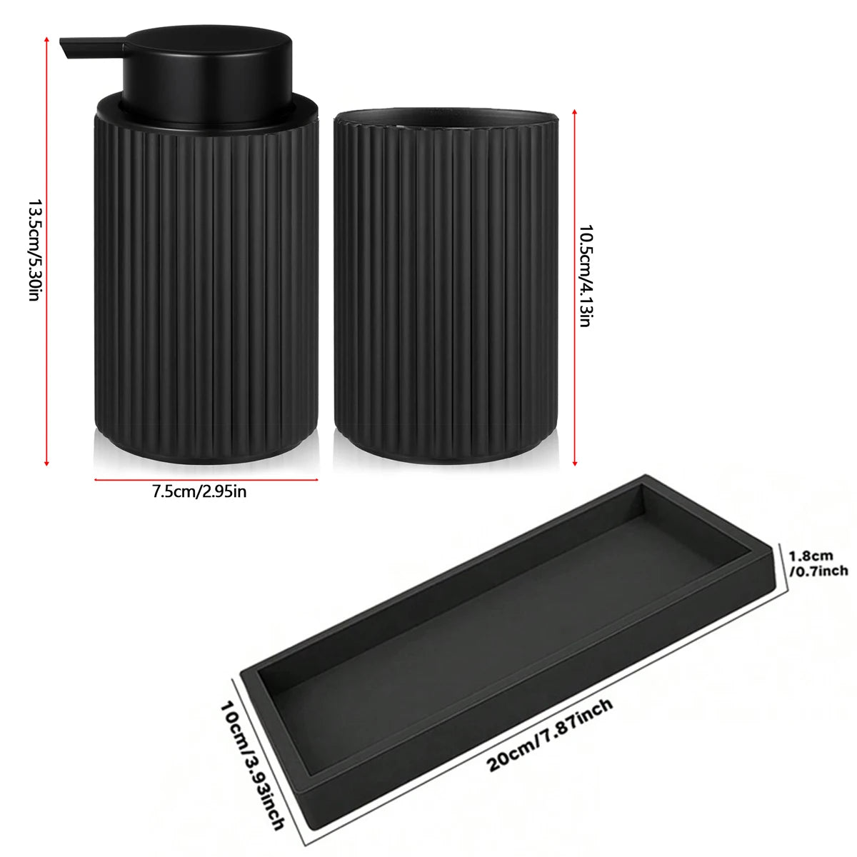 Black Foaming Hand Soap Dispenser – Refillable Pump Bottle for Bathroom or Kitchen