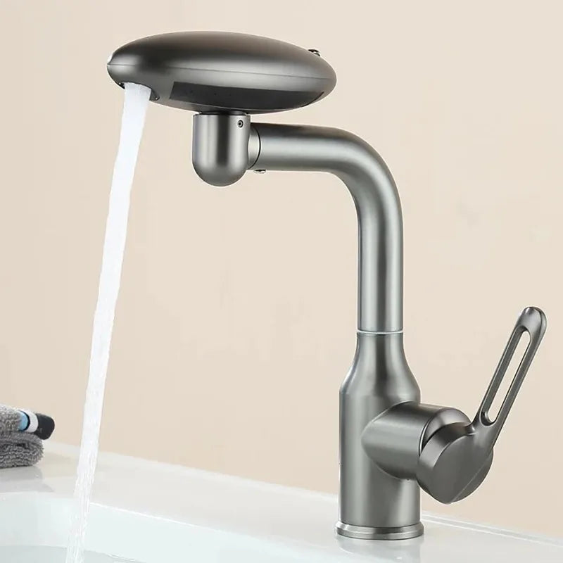 Multi-Functional Waterfall Basin Faucet – 4-Mode Spray Mixer Tap with 360° Rotation
