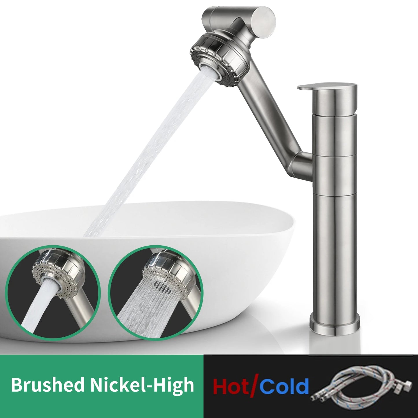 Stainless Steel 1080° Swivel Faucet | Kitchen & Bathroom Mixer Tap