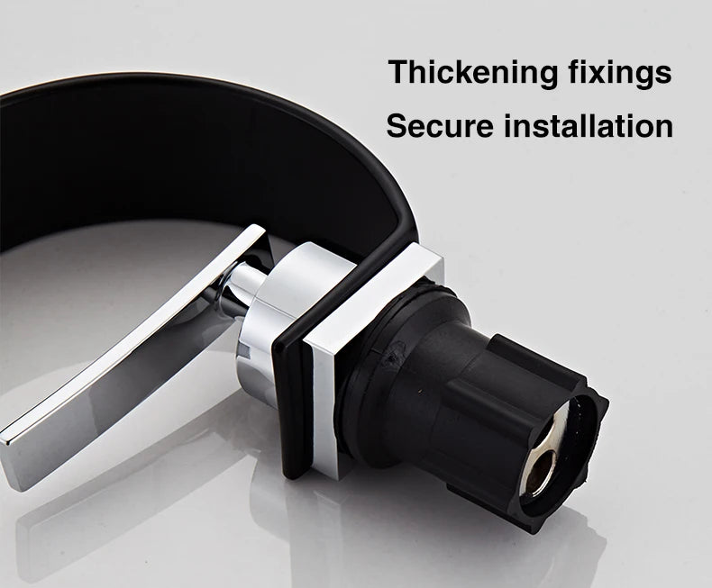 Modern Waterfall Bathroom Basin Faucet – Hot & Cold Mixer Tap, Deck Mounted