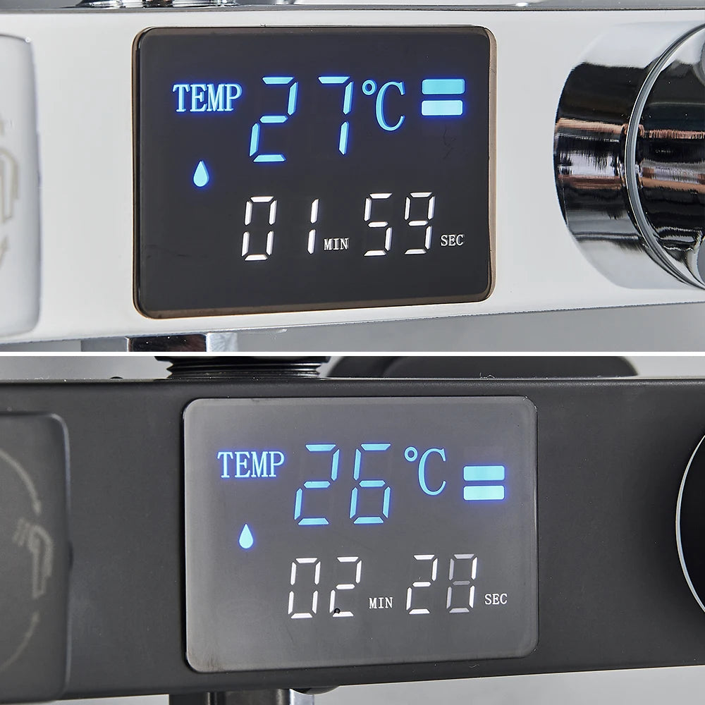 Black Digital Display Thermostatic Shower Faucet – 4-Way Rainfall Mixer Tap with Shelf & Bidet Faucets