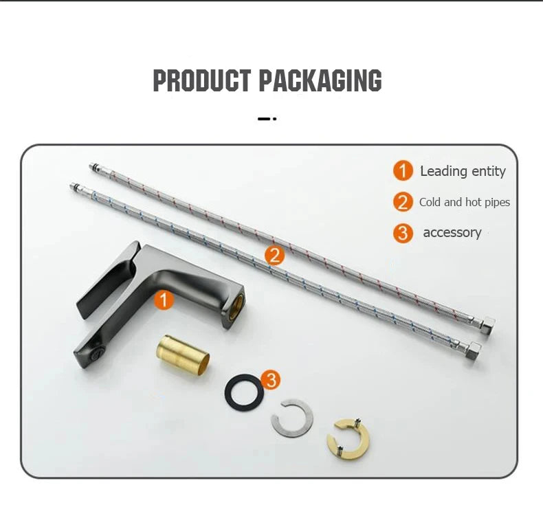 Bathroom Sink Faucet – Brass Single Handle Deck-Mounted Hot & Cold Mixer Tap