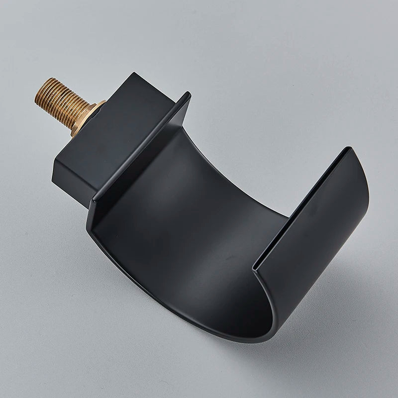 Senlesen Luxury Gold Waterfall Basin Faucet – Dual Crystal Handles, Brass Widespread Deck-Mounted Mixer