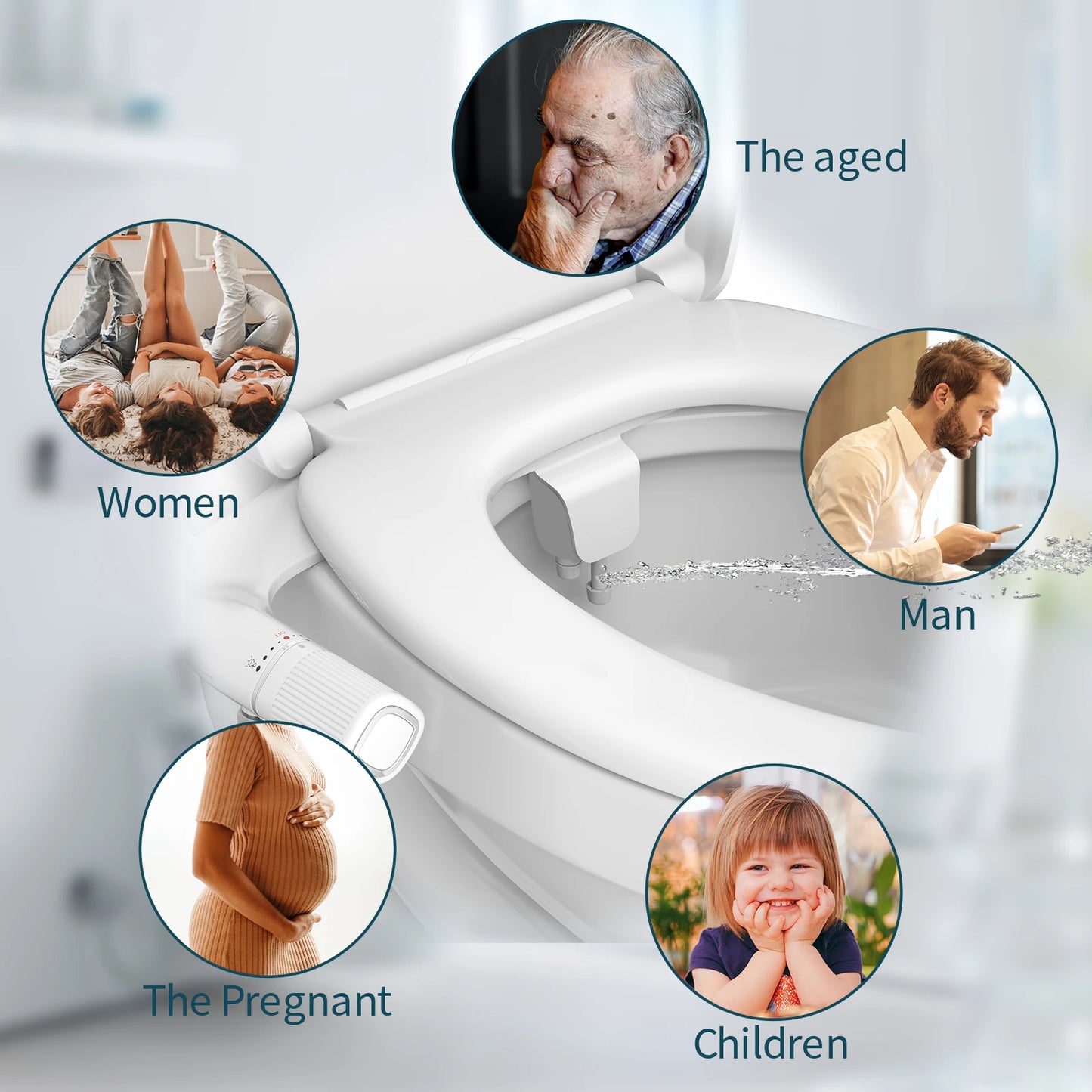 Samodra Dual-Nozzle Non-Electric Toilet Bidet Attachment (Brass Inlet)