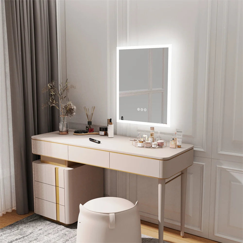 LUVODI Rectangular LED Bathroom Mirror – Dimmable Backlit Anti-Fog Touch Vanity Mirror