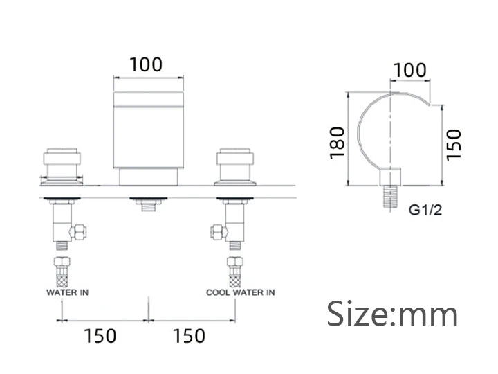 Senlesen Luxury Gold Waterfall Basin Faucet – Dual Crystal Handles, Brass Widespread Deck-Mounted Mixer