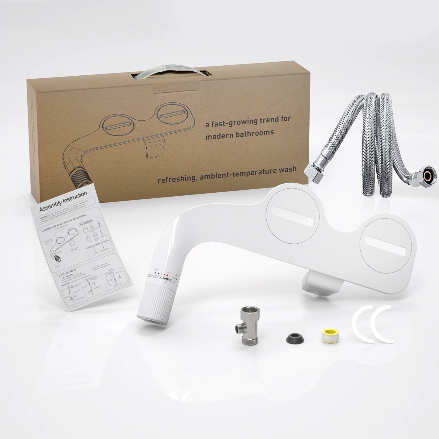 Samodra Dual-Nozzle Non-Electric Toilet Bidet Attachment (Brass Inlet)