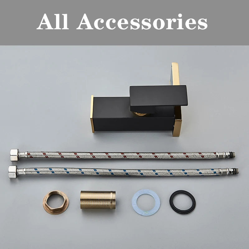 Bathroom LED Waterfall Faucet – Hydropower Basin Mixer, Deck Mounted Solid Brass Tap