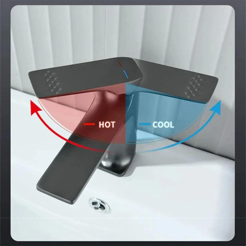 Bathroom Sink Faucet – Brass Single Handle Deck-Mounted Hot & Cold Mixer Tap