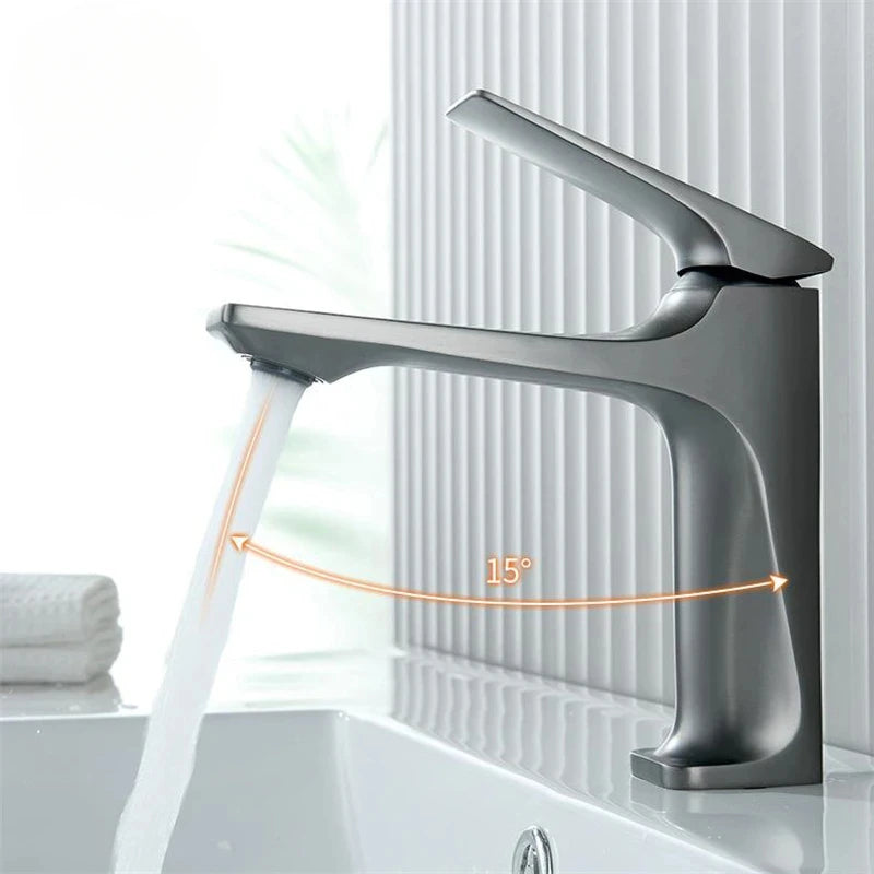 Bathroom Sink Faucet – Brass Single Handle Deck-Mounted Hot & Cold Mixer Tap