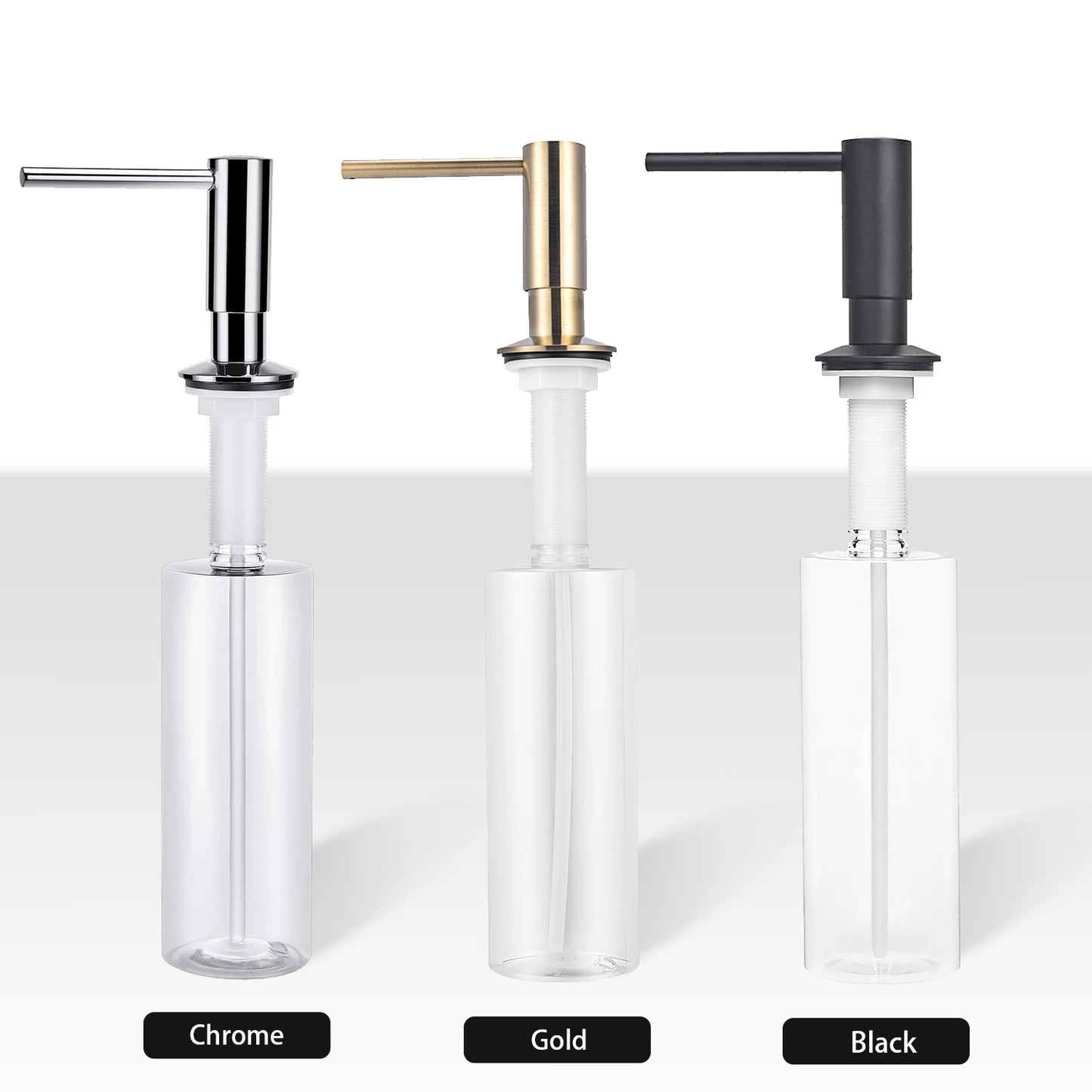 Samodra Black Built-In Soap Dispenser | Brass Pump & 500ml Bottle