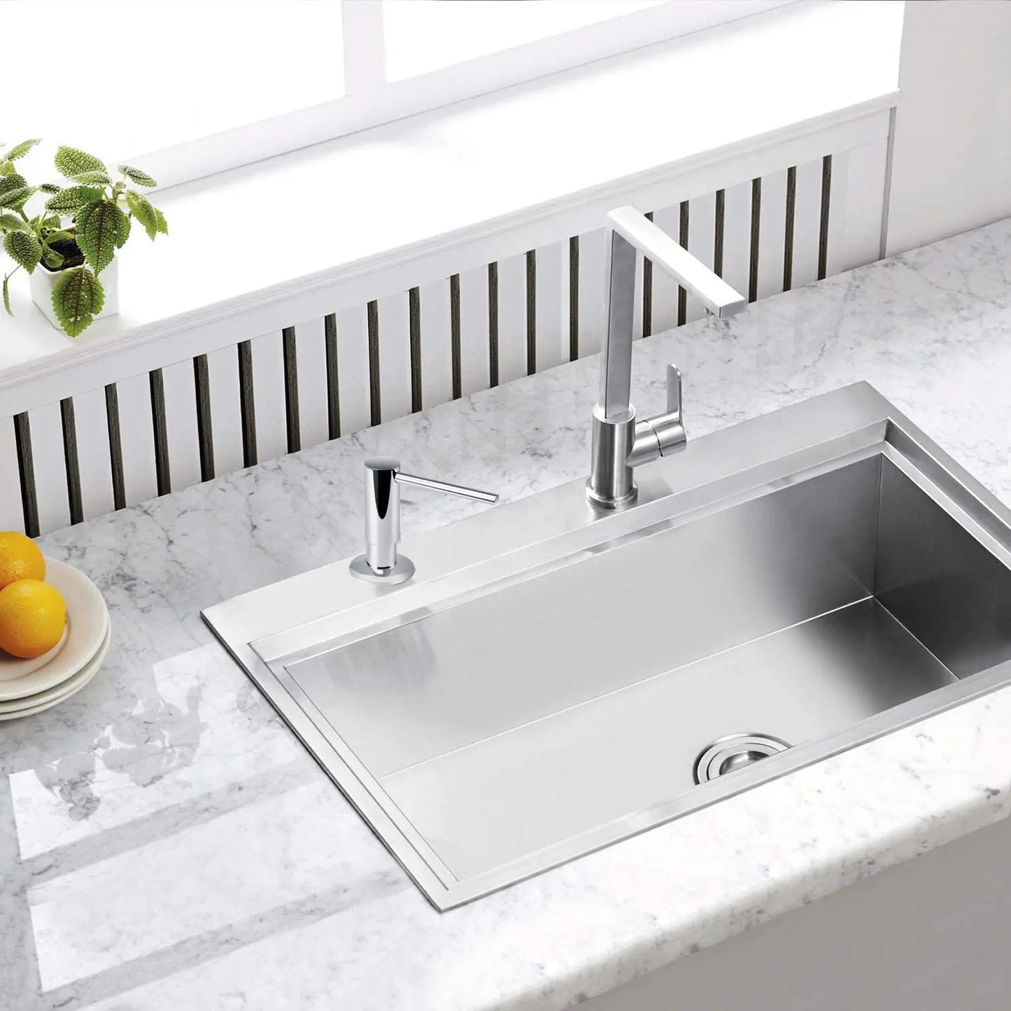 Samodra Black Built-In Soap Dispenser | Brass Pump & 500ml Bottle